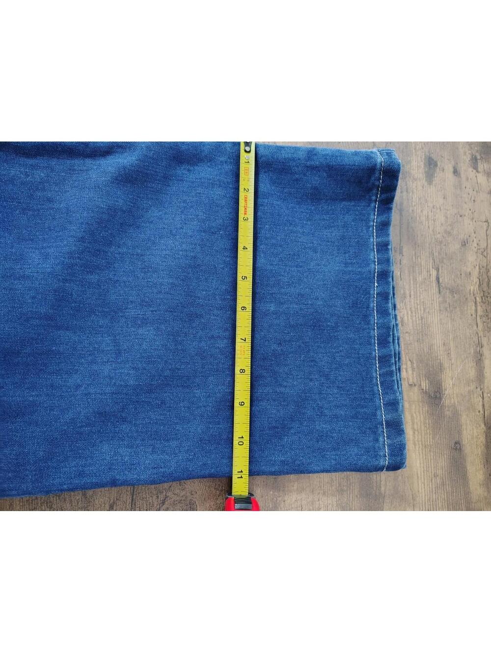 Delia's Rainbow Thread Wide Leg Jeans Small Dolls Kill Dark Wash Hippie Peasant - Picture 6 of 8